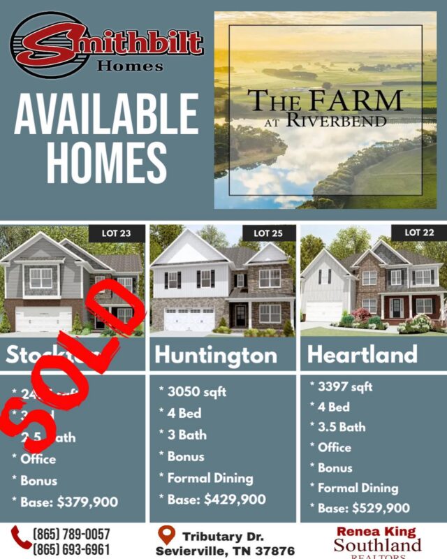 Footers are being poured and foundations are going up! 
🗺️ Boyd’s Creek 
Hodges Bend 
(R) Onto McCleary 
Stay to the Left on McCleary
(L) The Farm at Riverbend
👀 Look for the Smithbilt Homes sign

For more information and construction updates contact:
🙋🏼‍♀️Renea King 
🏢Southland Realtors
🛠Smithbilt Homes Specialist
📲 (865)789-0057
☎️(865)693-6961 
📧Renea@southlandrealtors.com
“The Farm at Riverbend Representative”

#smithbilthomes #realtorrenea #smithbilthomesspecialist#rkingsellshomes #newconstruction #newhomes #thefarmatriverbend #thefarm #riverbend #smithbilthomes #southlandrealtors #southlandcomplaniestn #seymour #seymourtn #sevierville #seviercounty #seviercountytn seviervilletn #seviervilletennessee#newdevelopment realtorrenea smithbilthomes southlandrealtors southlandcompaniestn #southlandnewconstructiondivision #farmatriverbend #farmatriverbendbysmithbilt